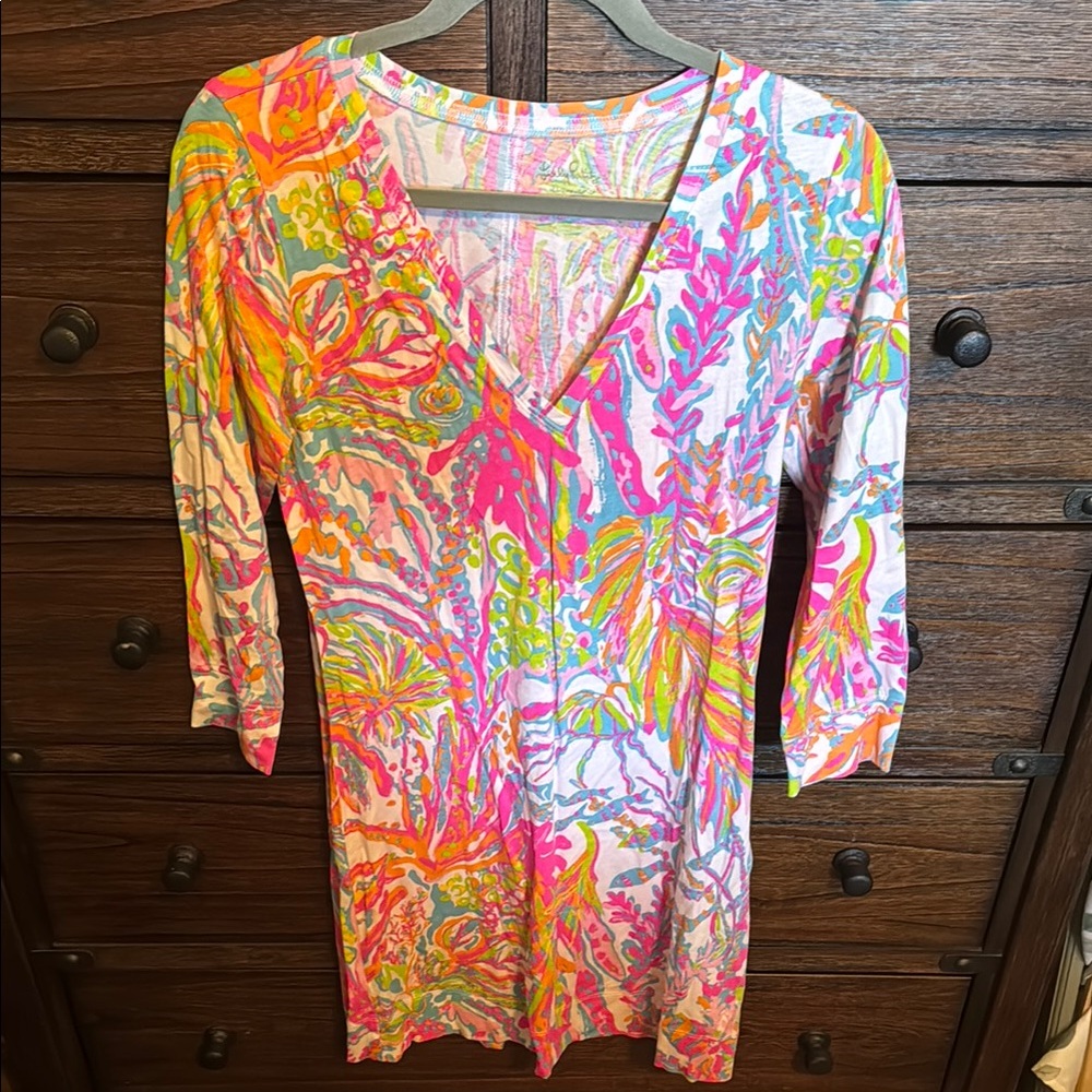 Colorful V-Neck Patterned Dress